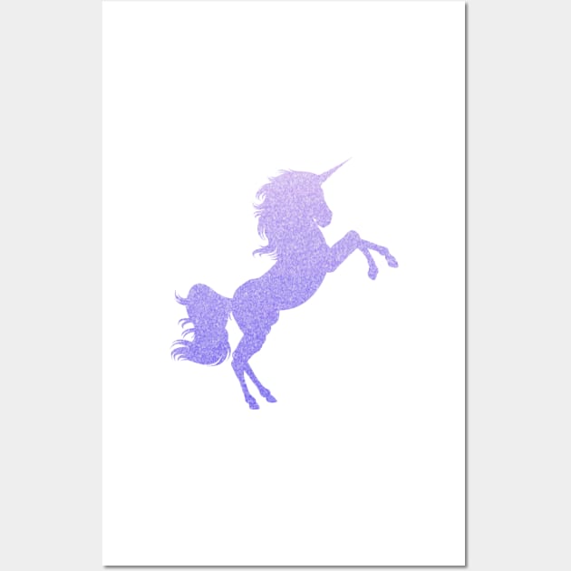 Pastel Purple Ombre Faux Glitter Unicorn Wall Art by Felicity-K